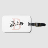 Modern gepersonaliseerd monogram en naam Pastel Pi Bagagelabel (Voorkant (horizontaal))