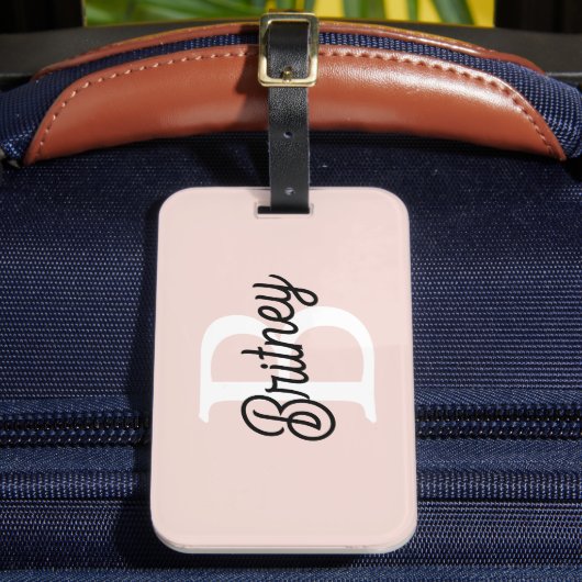 Modern gepersonaliseerd monogram en naam Pastel Pi Bagagelabel (Voorkant Insitu 2)