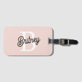 Modern gepersonaliseerd monogram en naam Pastel Pi Bagagelabel (Voorkant (horizontaal))