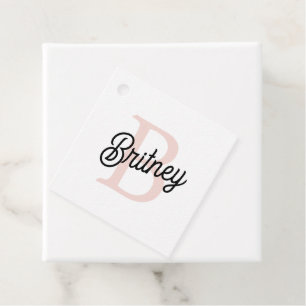 Modern gepersonaliseerd monogram en naam Pastel Pi Bedankjes Labels