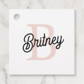 Modern gepersonaliseerd monogram en naam Pastel Pi Bedankjes Labels (Voorkant)