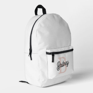 Modern gepersonaliseerd monogram en naam Pastel Pi Bedrukte Rugzak
