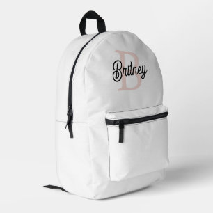 Modern gepersonaliseerd monogram en naam Pastel Pi Bedrukte Rugzak