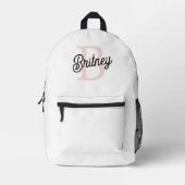 Modern gepersonaliseerd monogram en naam Pastel Pi Bedrukte Rugzak (Voorkant)