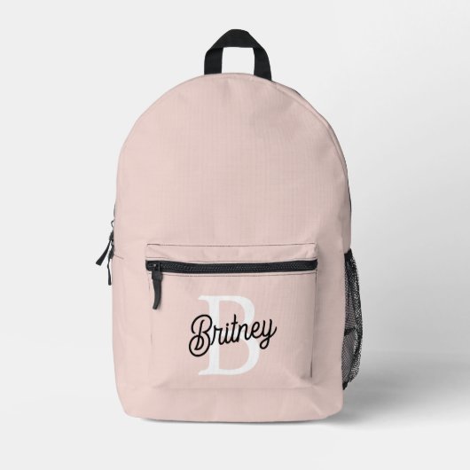 Modern gepersonaliseerd monogram en naam Pastel Pi Bedrukte Rugzak (Voorkant)