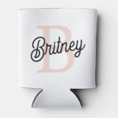 Modern gepersonaliseerd monogram en naam Pastel Pi Blikjeskoeler (Voorkant)