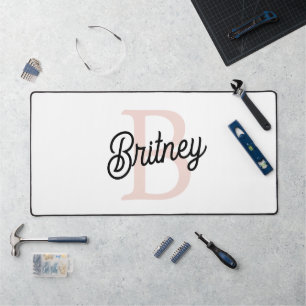Modern gepersonaliseerd monogram en naam Pastel Pi Bureaumat