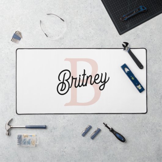 Modern gepersonaliseerd monogram en naam Pastel Pi Bureaumat (Werkstation)