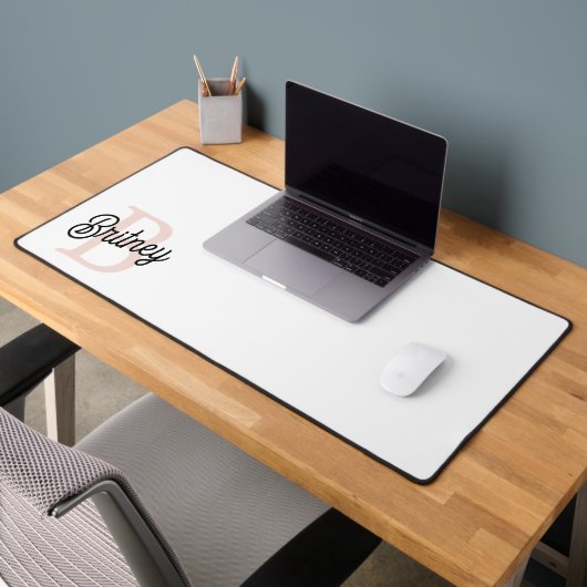 Modern gepersonaliseerd monogram en naam Pastel Pi Bureaumat (Kantoor 2)