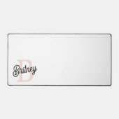 Modern gepersonaliseerd monogram en naam Pastel Pi Bureaumat (Voorkant)