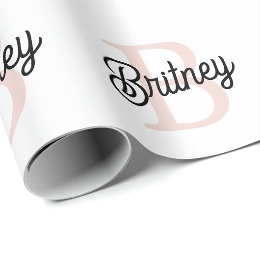 Modern gepersonaliseerd monogram en naam Pastel Pi Cadeaupapier (Rol Hoek)