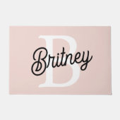 Modern gepersonaliseerd monogram en naam Pastel Pi Deurmat (Voorkant)