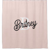 Modern gepersonaliseerd monogram en naam Pastel Pi Douchegordijn (Voorkant)