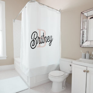 Modern gepersonaliseerd monogram en naam Pastel Pi Douchegordijn