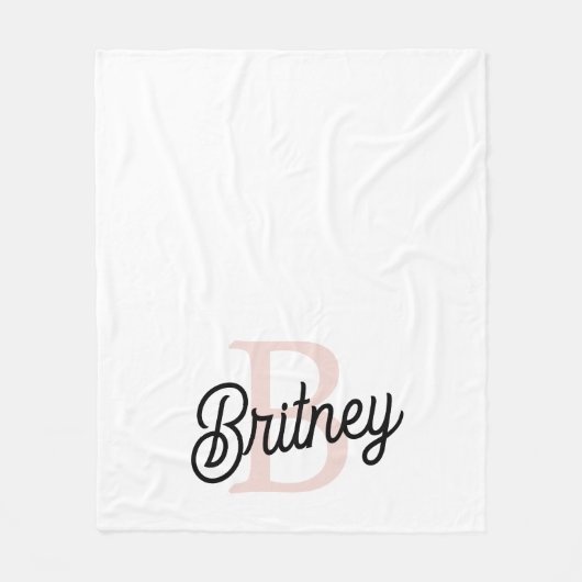 Modern gepersonaliseerd monogram en naam Pastel Pi Fleece Deken (Voorkant)