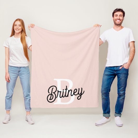 Modern gepersonaliseerd monogram en naam Pastel Pi Fleece Deken (In situ)