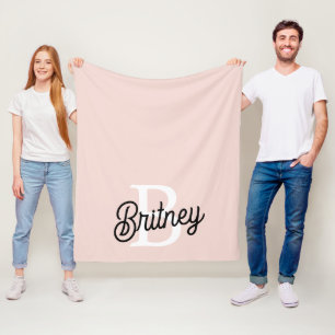 Modern gepersonaliseerd monogram en naam Pastel Pi Fleece Deken