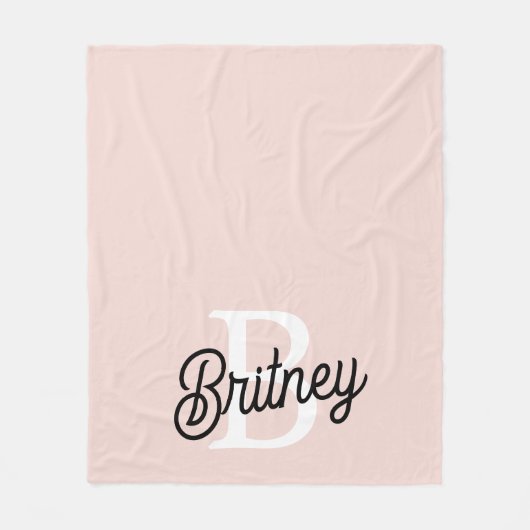 Modern gepersonaliseerd monogram en naam Pastel Pi Fleece Deken (Voorkant)