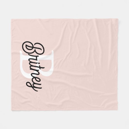 Modern gepersonaliseerd monogram en naam Pastel Pi Fleece Deken (Voorkant (Horizontaal))