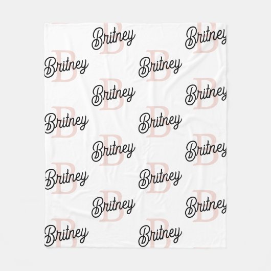 Modern gepersonaliseerd monogram en naam Pastel Pi Fleece Deken (Voorkant)