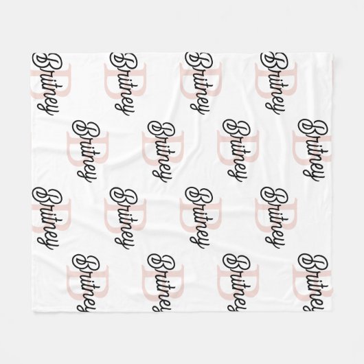 Modern gepersonaliseerd monogram en naam Pastel Pi Fleece Deken (Voorkant (Horizontaal))