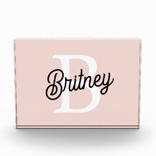 Modern gepersonaliseerd monogram en naam Pastel Pi Fotoblokken (Voorkant)