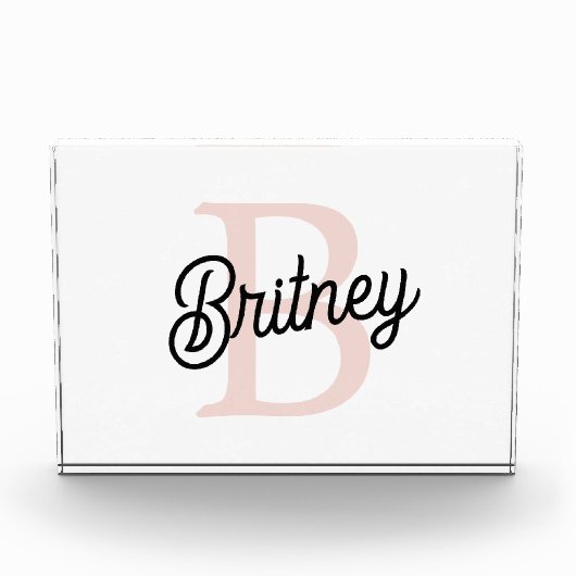 Modern gepersonaliseerd monogram en naam Pastel Pi Fotoblokken (Voorkant)