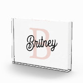 Modern gepersonaliseerd monogram en naam Pastel Pi Fotoblokken (Rechts)