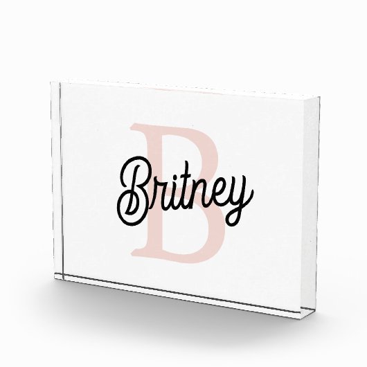 Modern gepersonaliseerd monogram en naam Pastel Pi Fotoblokken (Rechts)