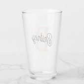 Modern gepersonaliseerd monogram en naam Pastel Pi Glas (Achterkant)