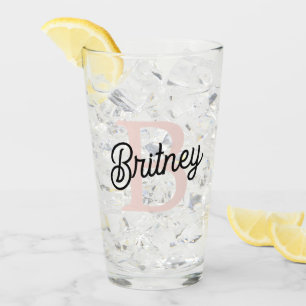 Modern gepersonaliseerd monogram en naam Pastel Pi Glas