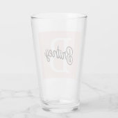 Modern gepersonaliseerd monogram en naam Pastel Pi Glas (Achterkant)
