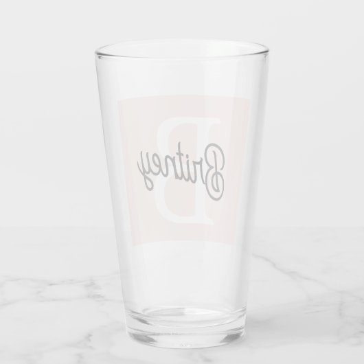 Modern gepersonaliseerd monogram en naam Pastel Pi Glas (Achterkant)