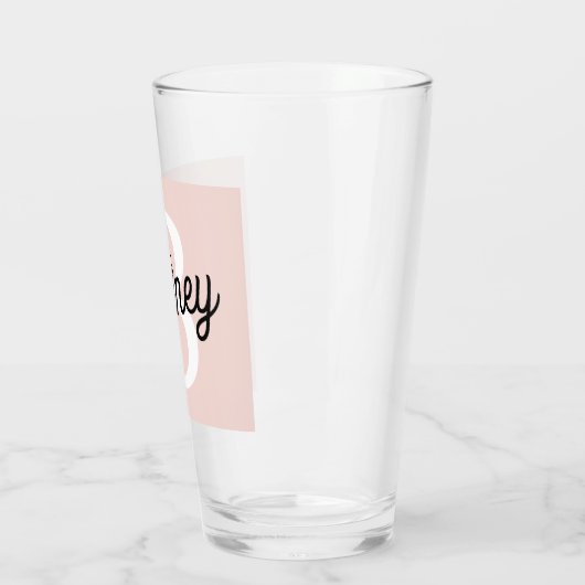 Modern gepersonaliseerd monogram en naam Pastel Pi Glas (Links)
