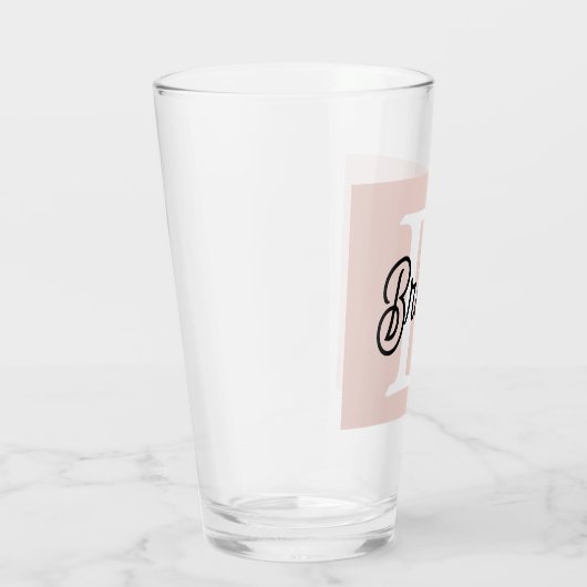 Modern gepersonaliseerd monogram en naam Pastel Pi Glas (Rechts)
