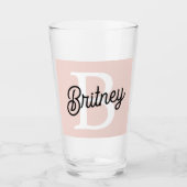 Modern gepersonaliseerd monogram en naam Pastel Pi Glas (Voorkant)