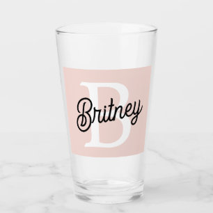 Modern gepersonaliseerd monogram en naam Pastel Pi Glas
