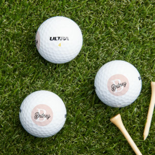 Modern gepersonaliseerd monogram en naam Pastel Pi Golfballen