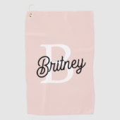 Modern gepersonaliseerd monogram en naam Pastel Pi Golfhanddoek (Voorkant)