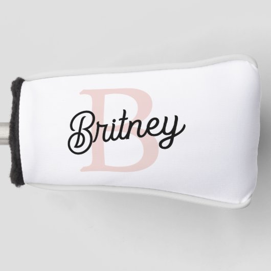 Modern gepersonaliseerd monogram en naam Pastel Pi Golfheadcover (Voorkant)