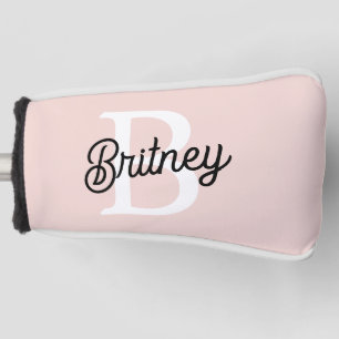 Modern gepersonaliseerd monogram en naam Pastel Pi Golfheadcover
