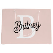 Modern gepersonaliseerd monogram en naam Pastel Pi Groot Cadeauzakje (Voorkant)