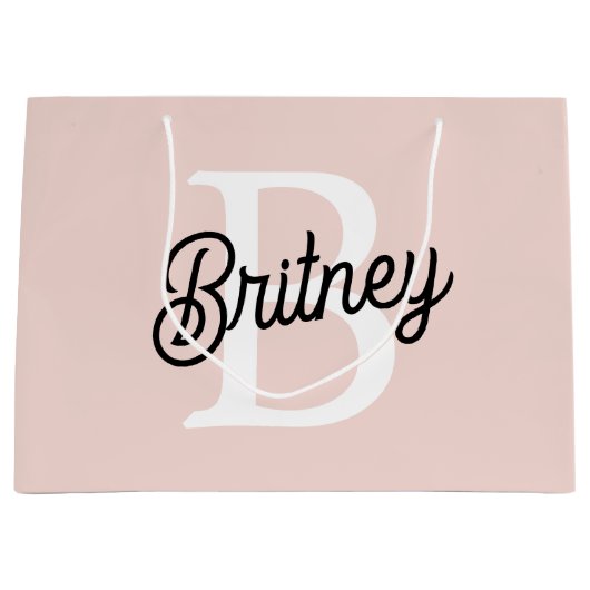 Modern gepersonaliseerd monogram en naam Pastel Pi Groot Cadeauzakje (Voorkant)