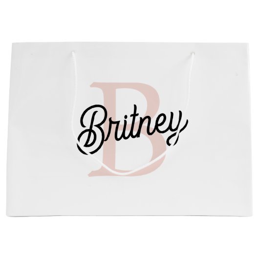 Modern gepersonaliseerd monogram en naam Pastel Pi Groot Cadeauzakje (Voorkant)