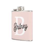 Modern gepersonaliseerd monogram en naam Pastel Pi Heupfles (Links)