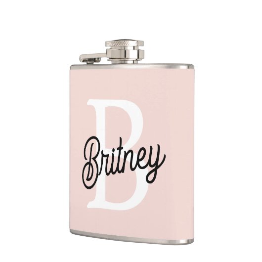 Modern gepersonaliseerd monogram en naam Pastel Pi Heupfles (Links)