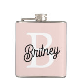 Modern gepersonaliseerd monogram en naam Pastel Pi Heupfles (Voorkant)