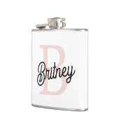 Modern gepersonaliseerd monogram en naam Pastel Pi Heupfles (Links)