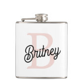 Modern gepersonaliseerd monogram en naam Pastel Pi Heupfles (Voorkant)