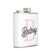 Modern gepersonaliseerd monogram en naam Pastel Pi Heupfles (Rechts)